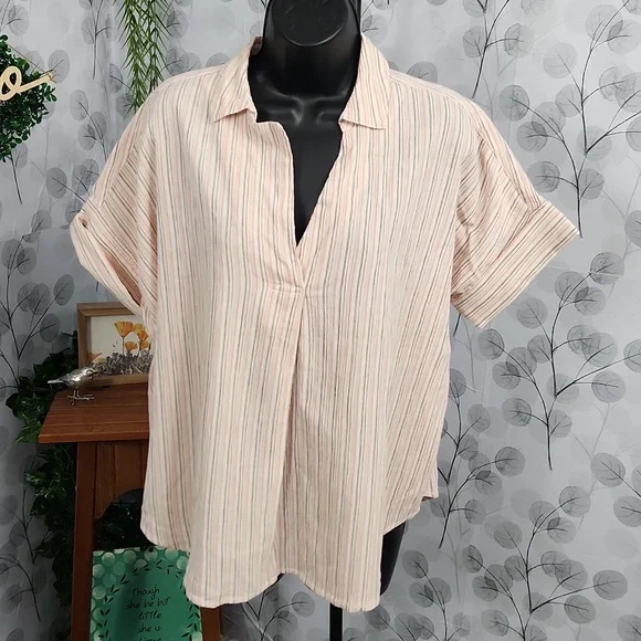 Madewell Courier Button-Back Shirt in Brampton Stripe - Picture 3 of 11